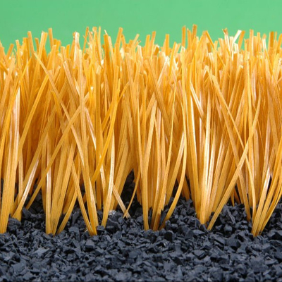 32 mm de altura de la pila amarillo de los deportes de césped artificial con 11200 Dtex y 14700 densidad para la decoración al aire libre