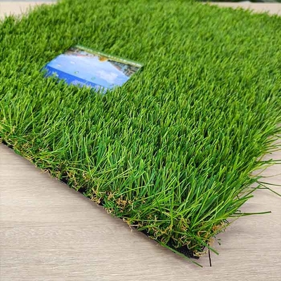 Hierba artificial híbrida de tejido mixto de múltiples filamentos de césped verde resistente a la abrasión