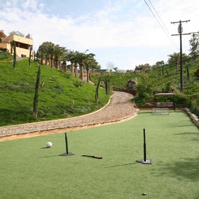 Protección del medio ambiente 40 mm C Paisaje verde Césped artificial falso con agujeros de drenaje