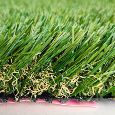 PU adhesivo de cuatro colores mezcla de pasto artificial de paisaje duradero con altura de pila de 45 mm y gran resistencia a los rayos UV