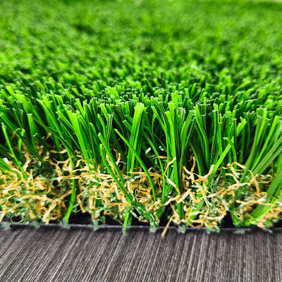 Hierba recta curvada de seda mezclada 16200 Dtex Paisaje Hierba artificial para ocio y decoración con 45 mm de altura de pila