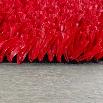 Césped de tenis artificial rojo de 25 mm de bajo mantenimiento de múltiples funciones para deportes de tenis y otras actividades