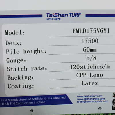 Deportes Verde 60 mm Fútbol Césped artificial SBR Adhesivo de látex alto Dtex