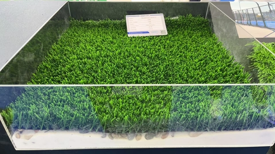 2025 Nuevo césped artificial sin relleno con esterco absorbente de golpes para deportes