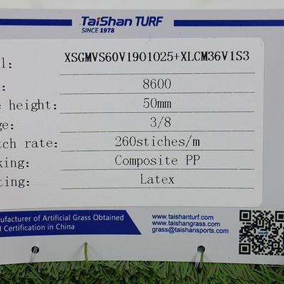50 mm Alturas de pila 9600 Dtex Resistencia a los rayos UV Hierba artificial para jardinería de ocio